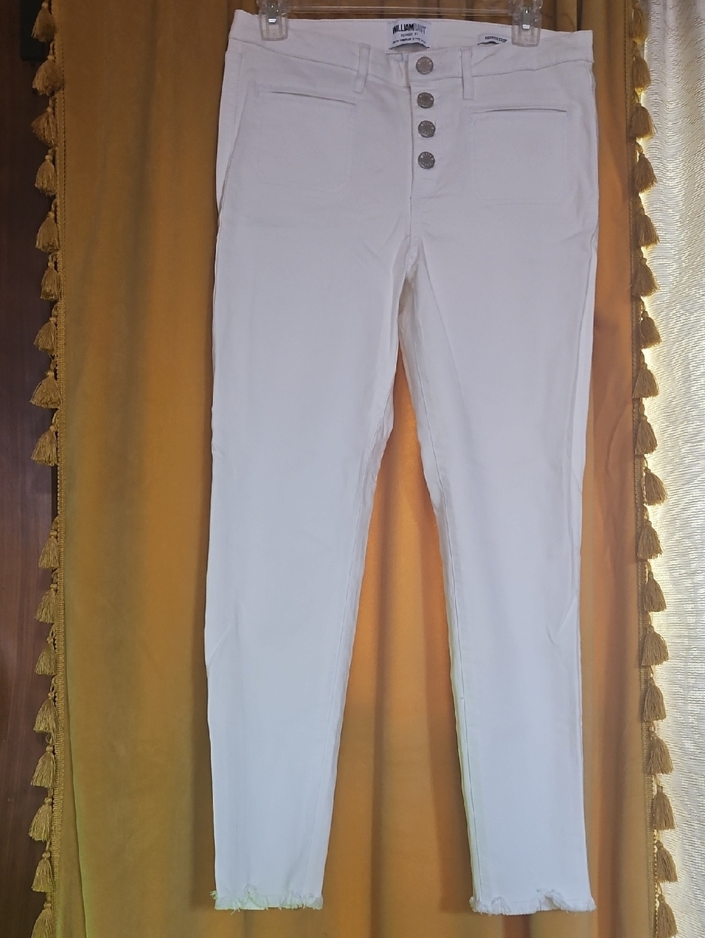 William Rast White Skinny High-Rise Button-Fly Jeans